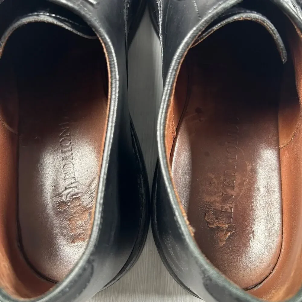 Allen Edmonds Cap Toe Brogue Oxfords Mens 11.5 Black Leather Dress Shoes